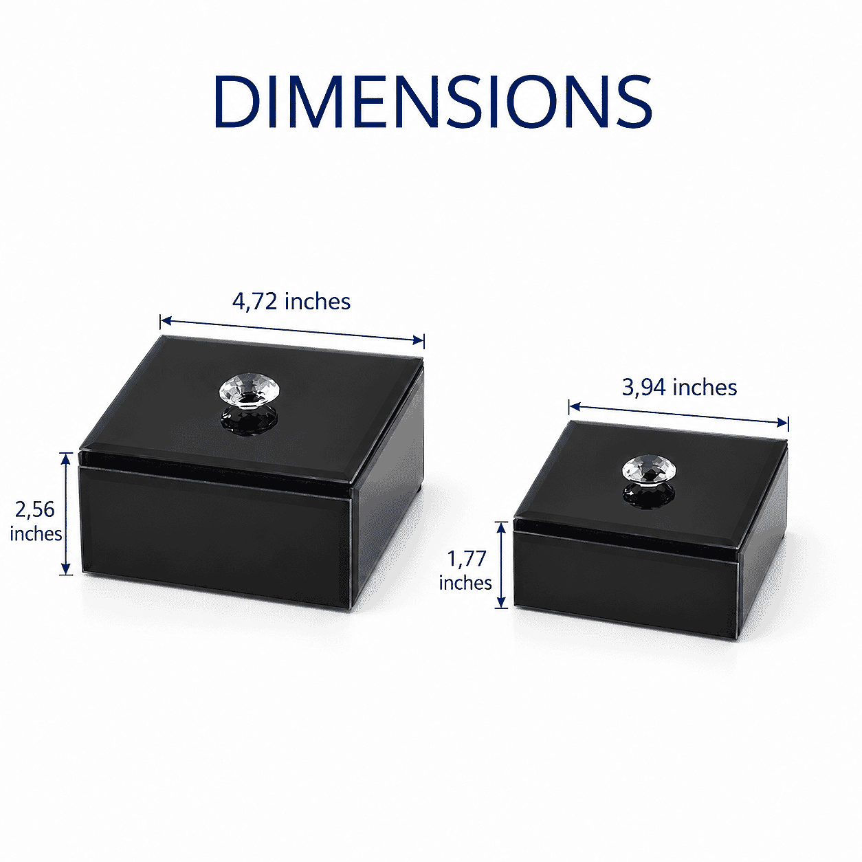 Livmore Set of 2 Black Velvet Jewelry Box