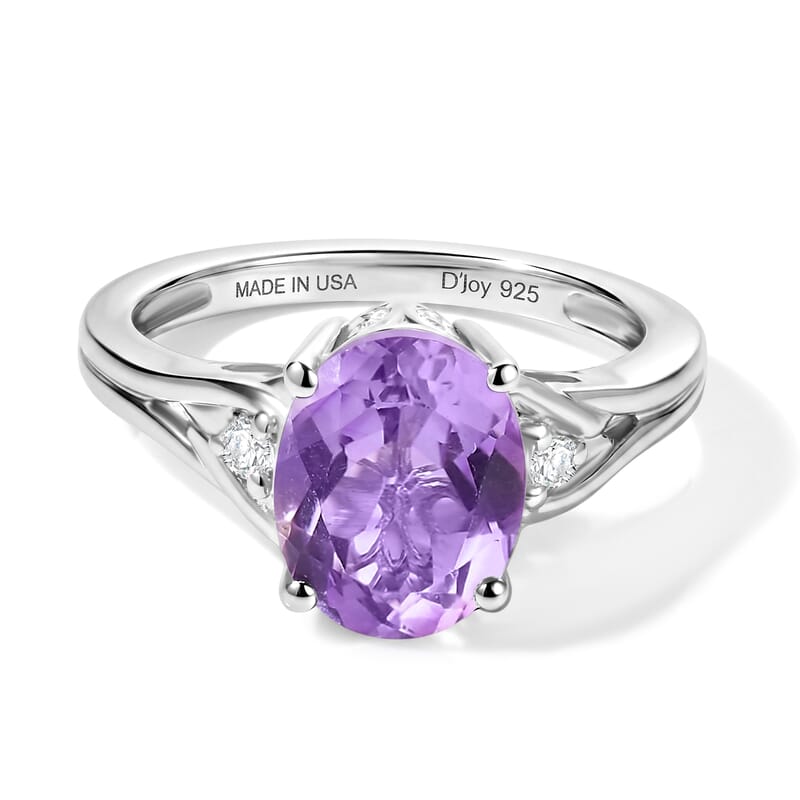 D'Joy Rose De Morocco and White Zircon 2.50 ctw Ring in Rhodium Over Sterling Silver (Size 9.0)