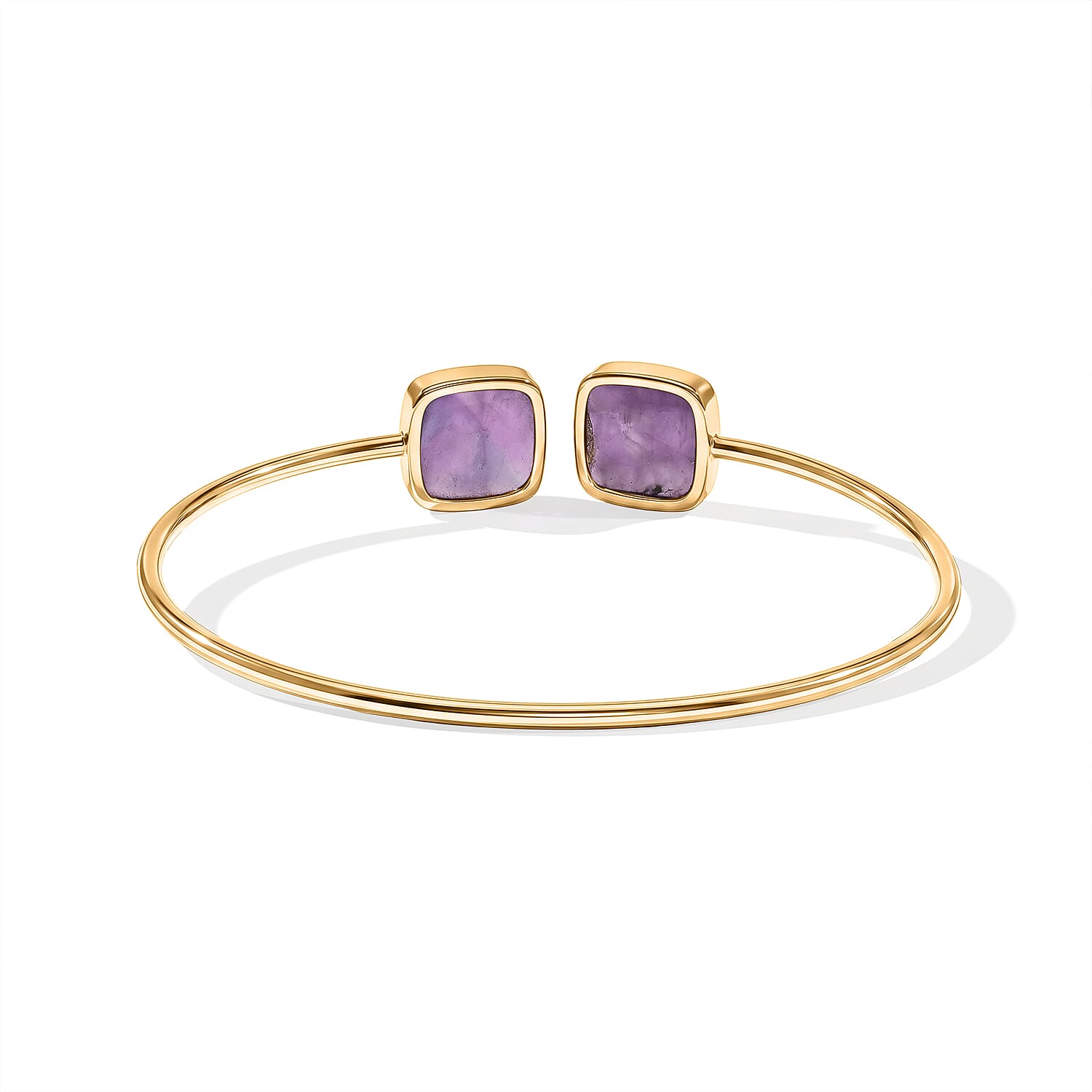 Purple Amethyst Statement Design for Glamorous Style Cuff Bracelet in Goldtone (7.5 In) 11.2ctw