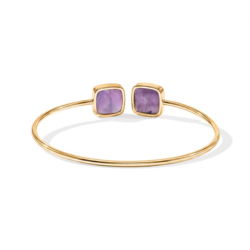 Purple Amethyst Statement Design for Glamorous Style Cuff Bracelet in Goldtone (7.5 In) 11.2ctw