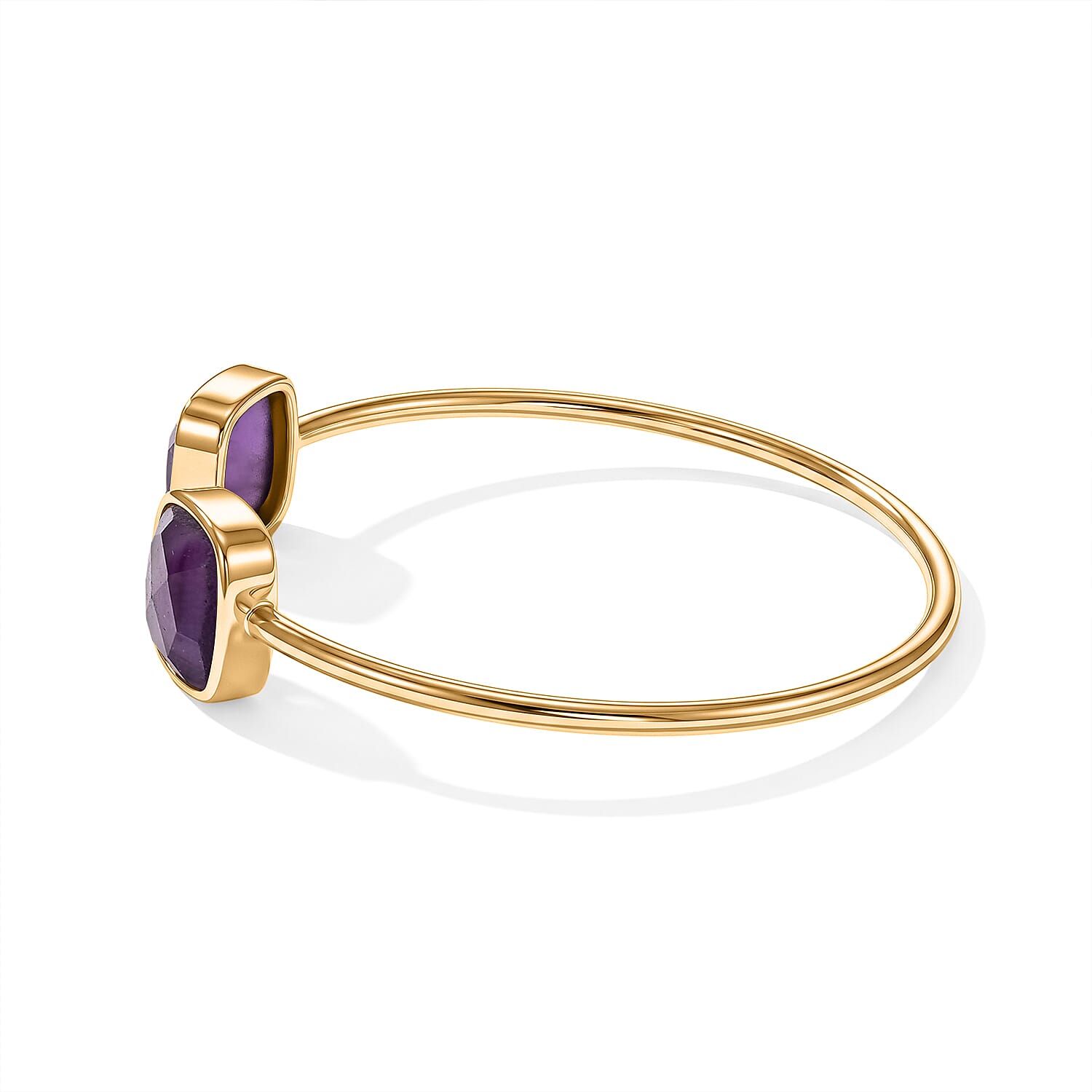 Purple Amethyst Statement Design for Glamorous Style Cuff Bracelet in Goldtone (7.5 In) 11.2ctw