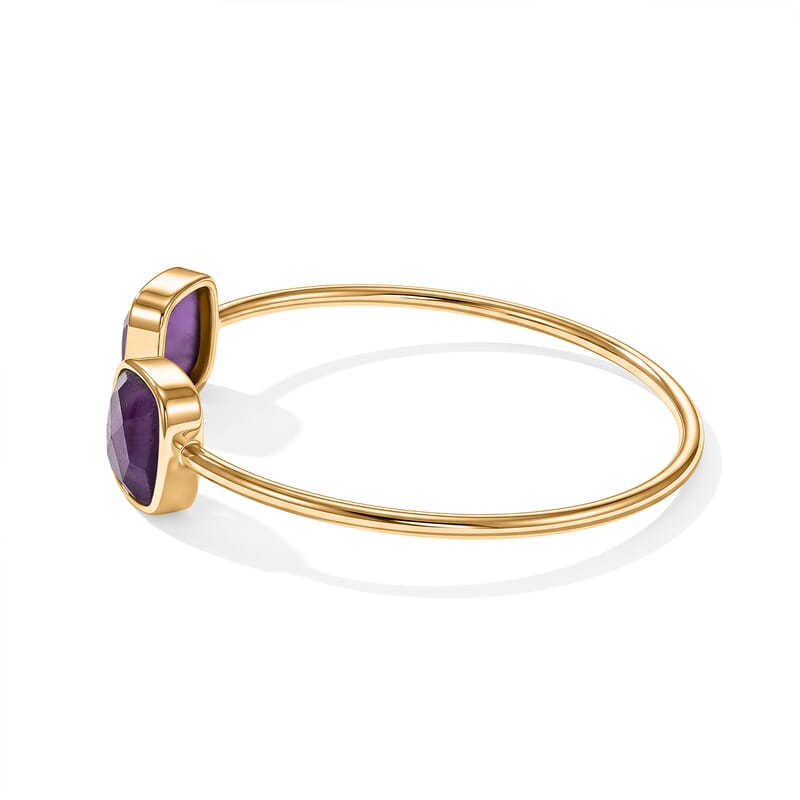 Purple Amethyst Statement Design for Glamorous Style Cuff Bracelet in Goldtone (7.5 In) 11.2ctw