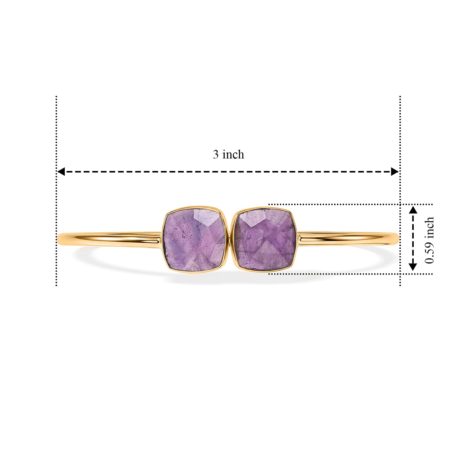 Purple Amethyst Statement Design for Glamorous Style Cuff Bracelet in Goldtone (7.5 In) 11.2ctw