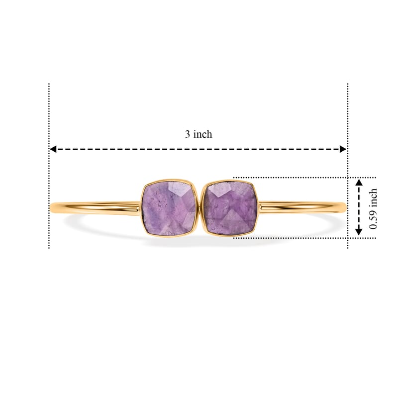 Purple Amethyst Statement Design for Glamorous Style Cuff Bracelet in Goldtone (7.5 In) 11.2ctw