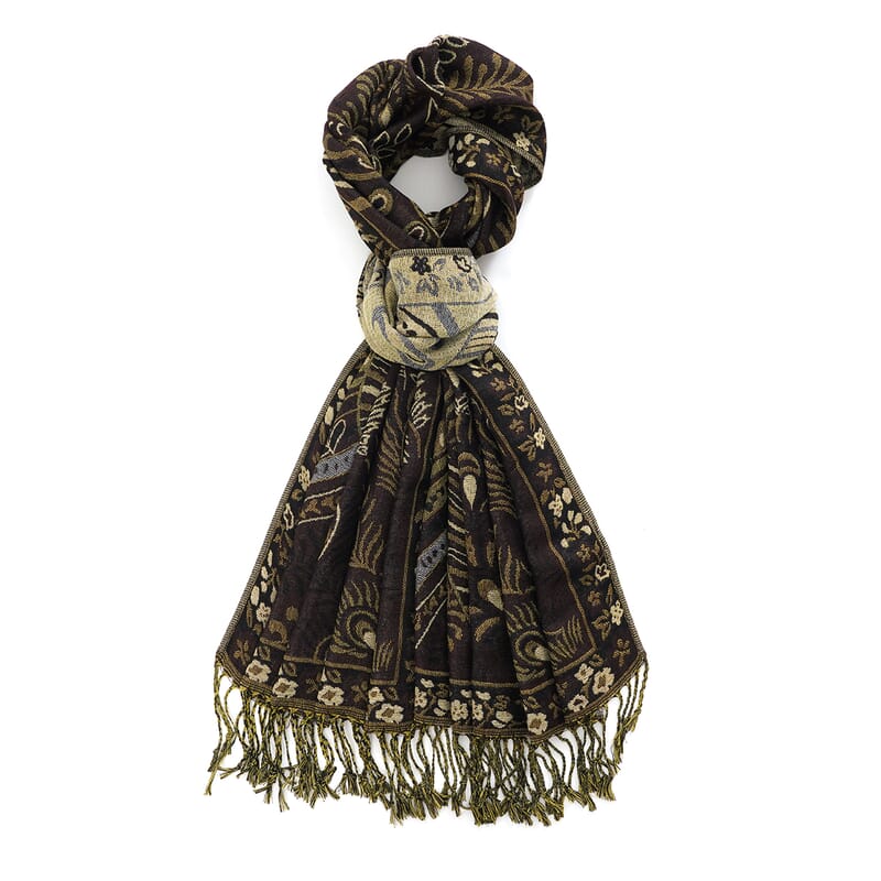 La Marey Black Jacquard Scarf