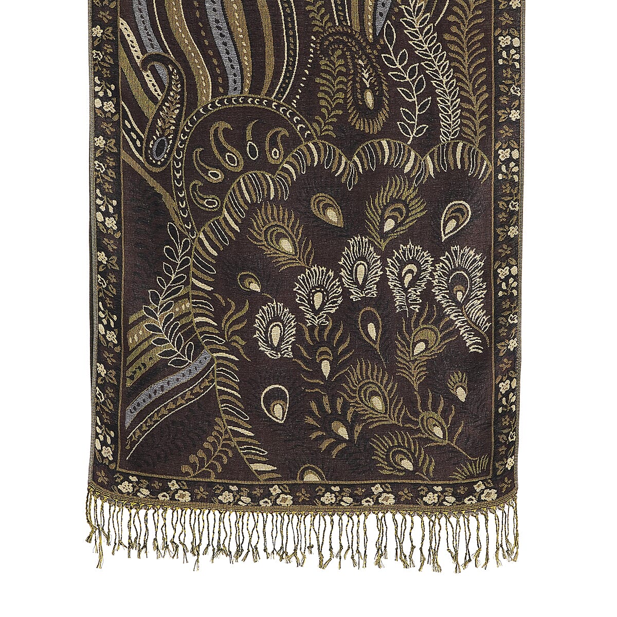 La Marey Black Jacquard Scarf