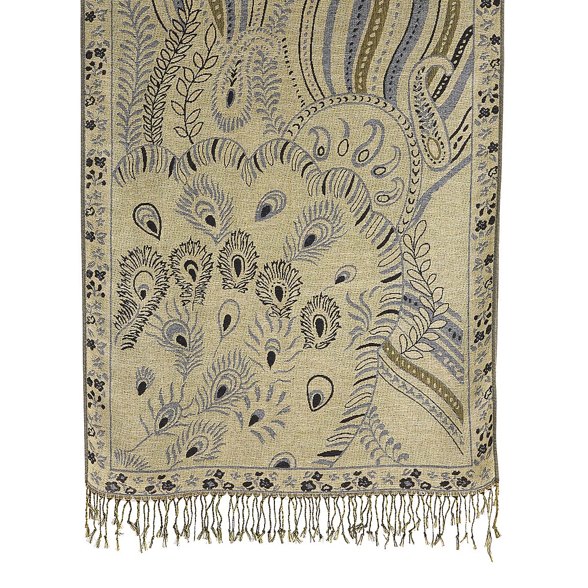 La Marey Black Jacquard Scarf