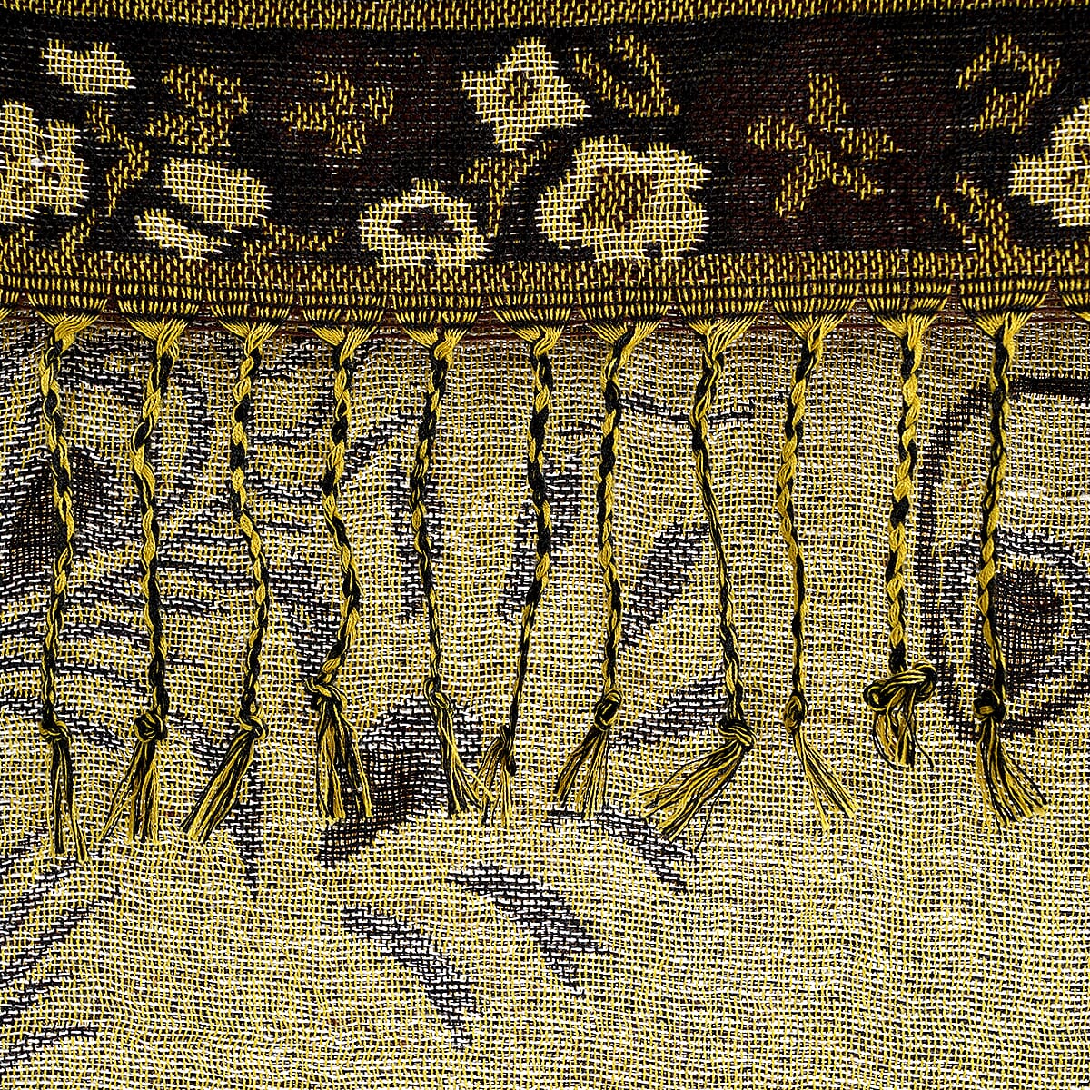 La Marey Black Jacquard Scarf