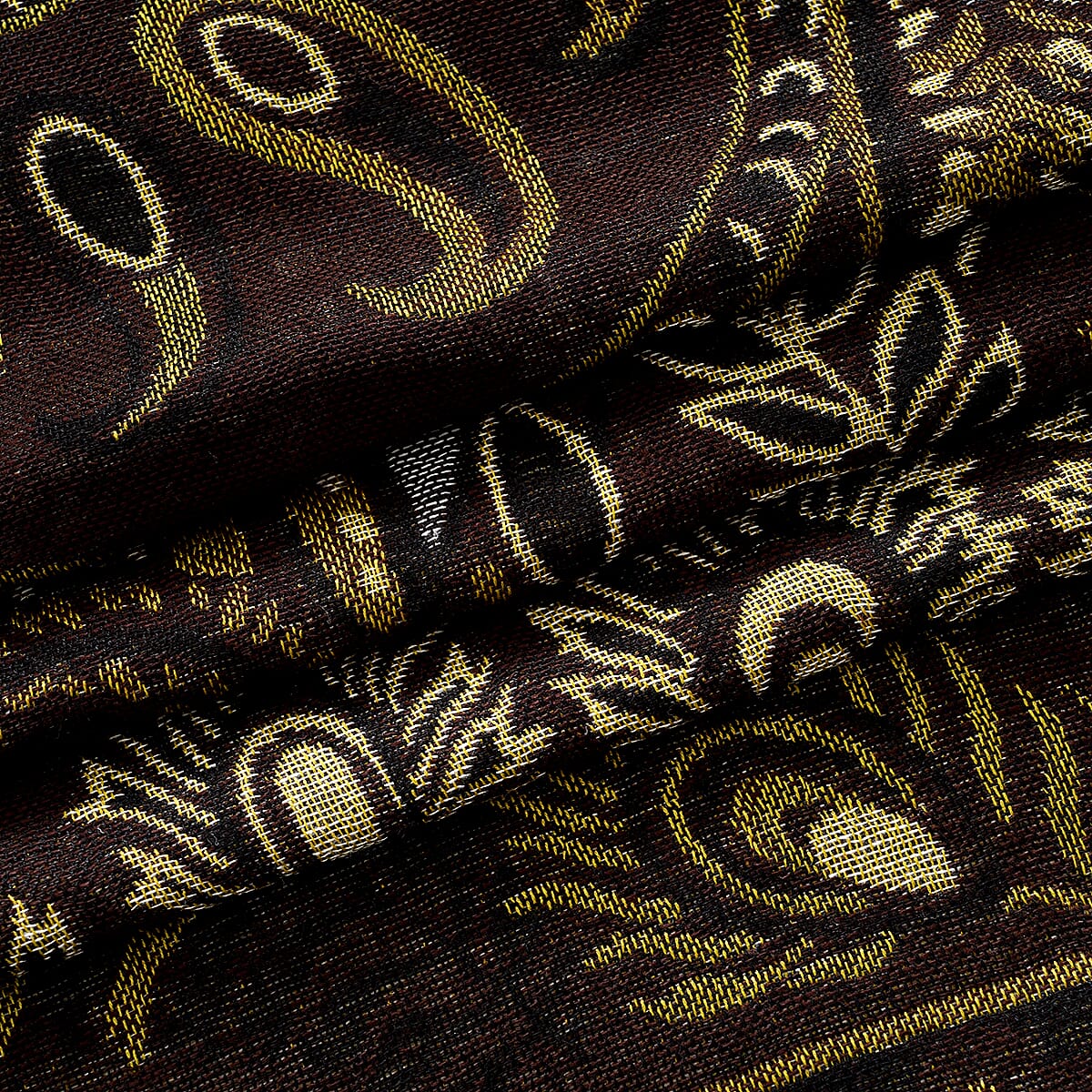 La Marey Black Jacquard Scarf