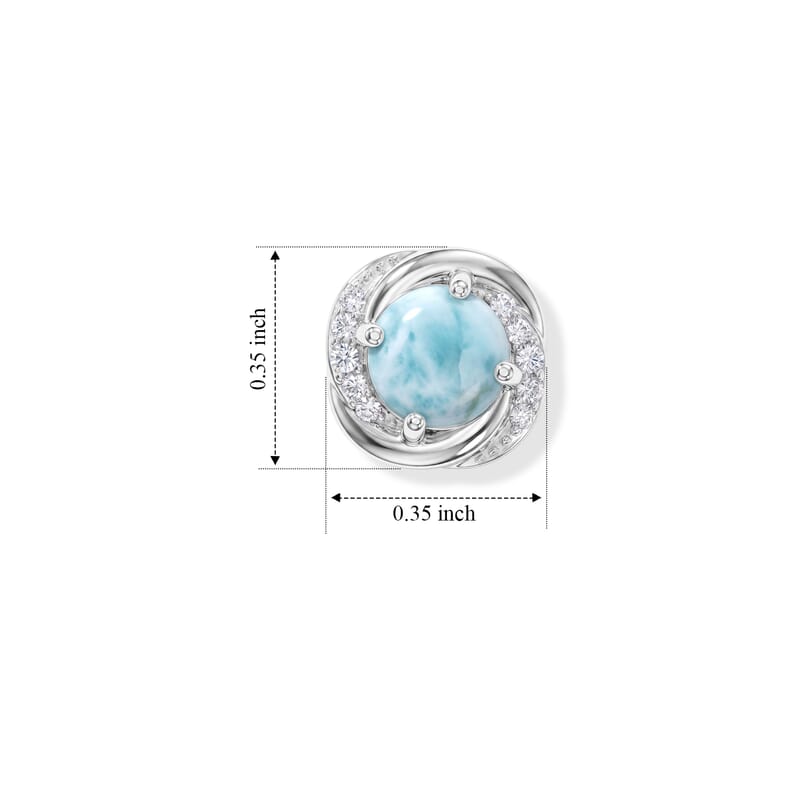 D'Joy Larimar and White Zircon 2.40 ctw Earrings in Rhodium Over Sterling Silver