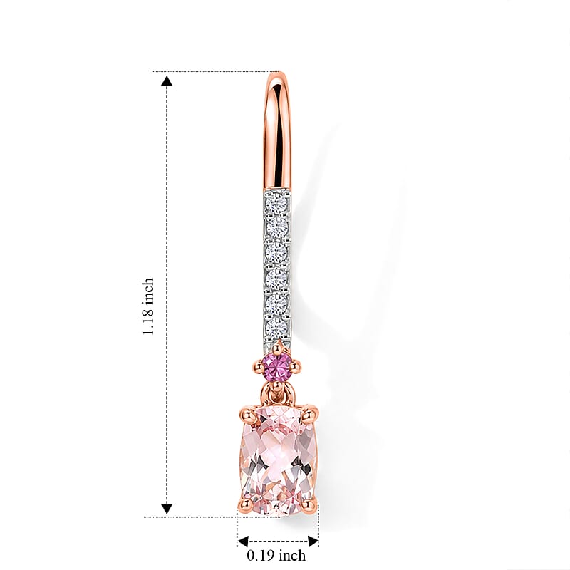 D'Joy Rachel Roy Premium Pink Morganite and Multi Gemstone 2.15 ctw Earrings in 18K Vermeil Rose Gold Over Sterling Silver