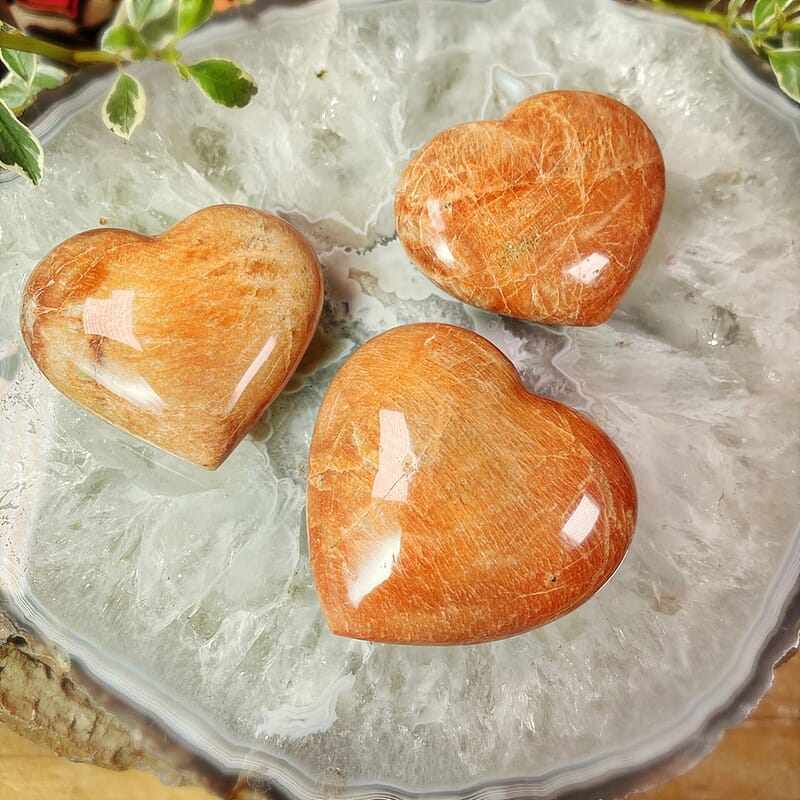 Madagascan Peach Moonstone Heart Approx 1040 ctw