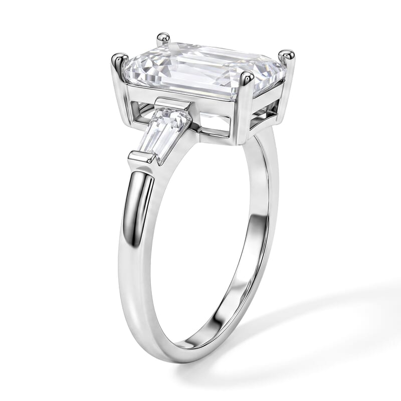 Simulated Diamond Radiant Ring in Silvertone (Size 6.0)