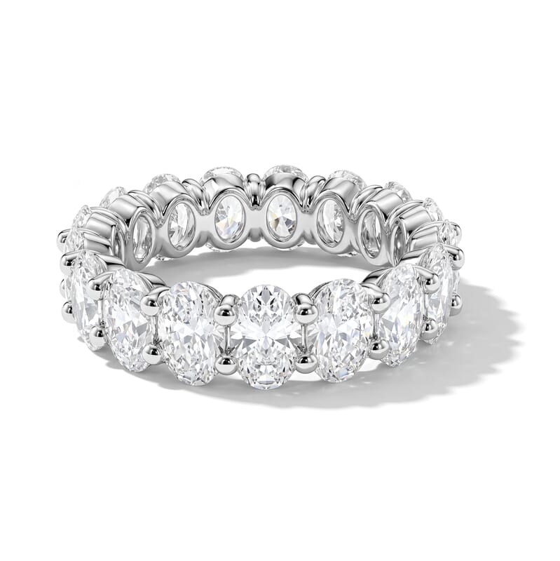 Simulated Diamond Band Ring in Silvertone (Size 7.0)