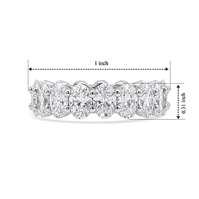 Simulated Diamond Band Ring in Silvertone (Size 7.0)