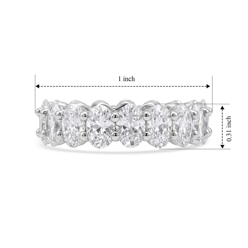 Simulated Diamond Band Ring in Silvertone (Size 7.0)