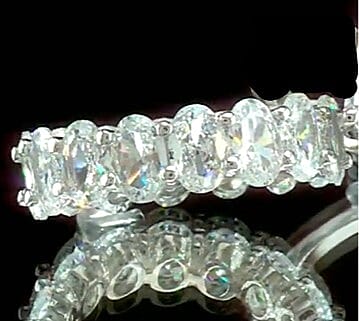 Simulated Diamond Band Ring in Silvertone (Size 8.0)