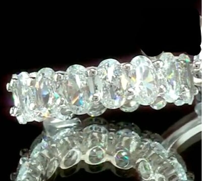 Simulated Diamond Band Ring in Silvertone (Size 8.0)