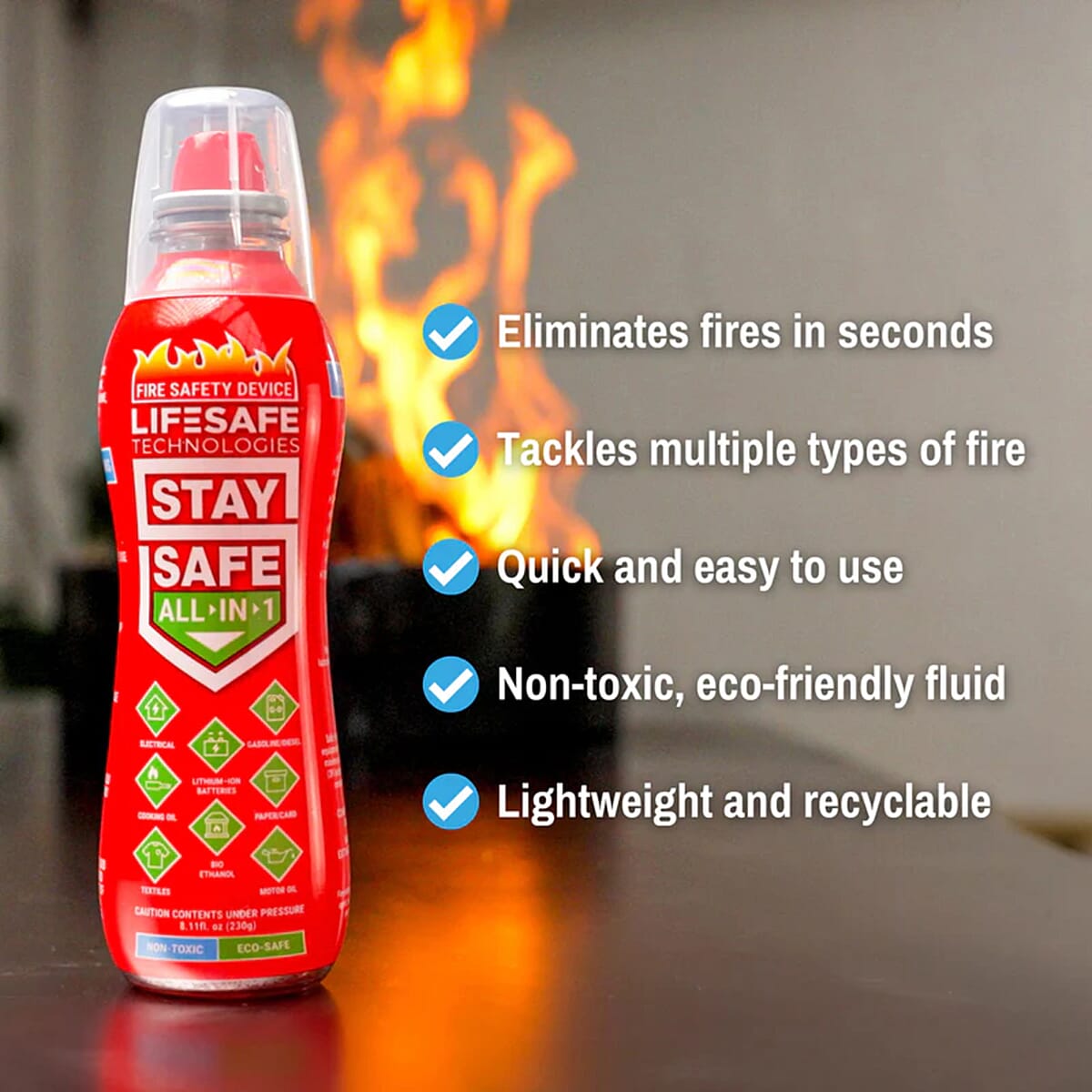 Lifesafe Technologies StaySafe All-in-1 Fire Extinguisher image number 1