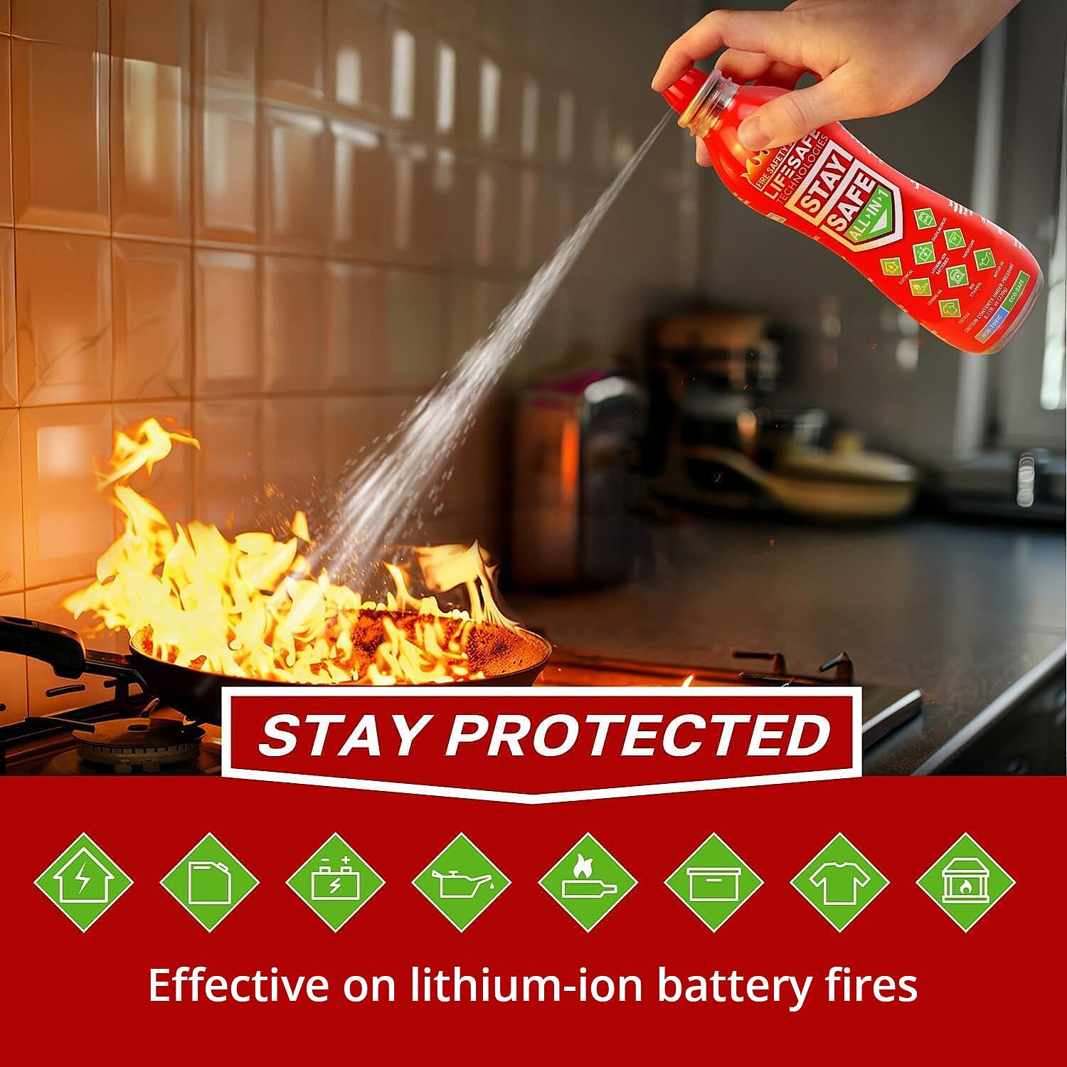 Lifesafe Technologies StaySafe All-in-1 Fire Extinguisher