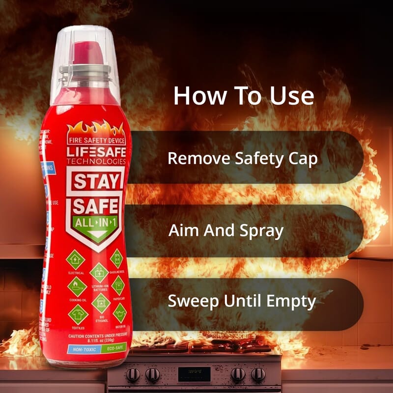 Lifesafe Technologies StaySafe All-in-1 Fire Extinguisher