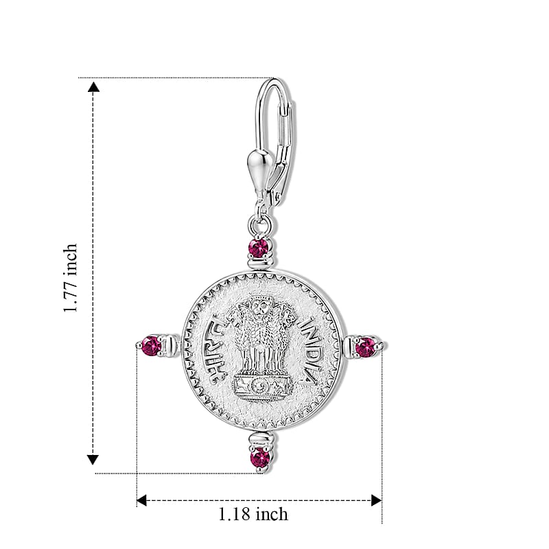D'Joy Rachel Roy Premium Orissa Rhodolite Garnet 0.50 ctw Earrings in Rhodium Over Sterling Silver