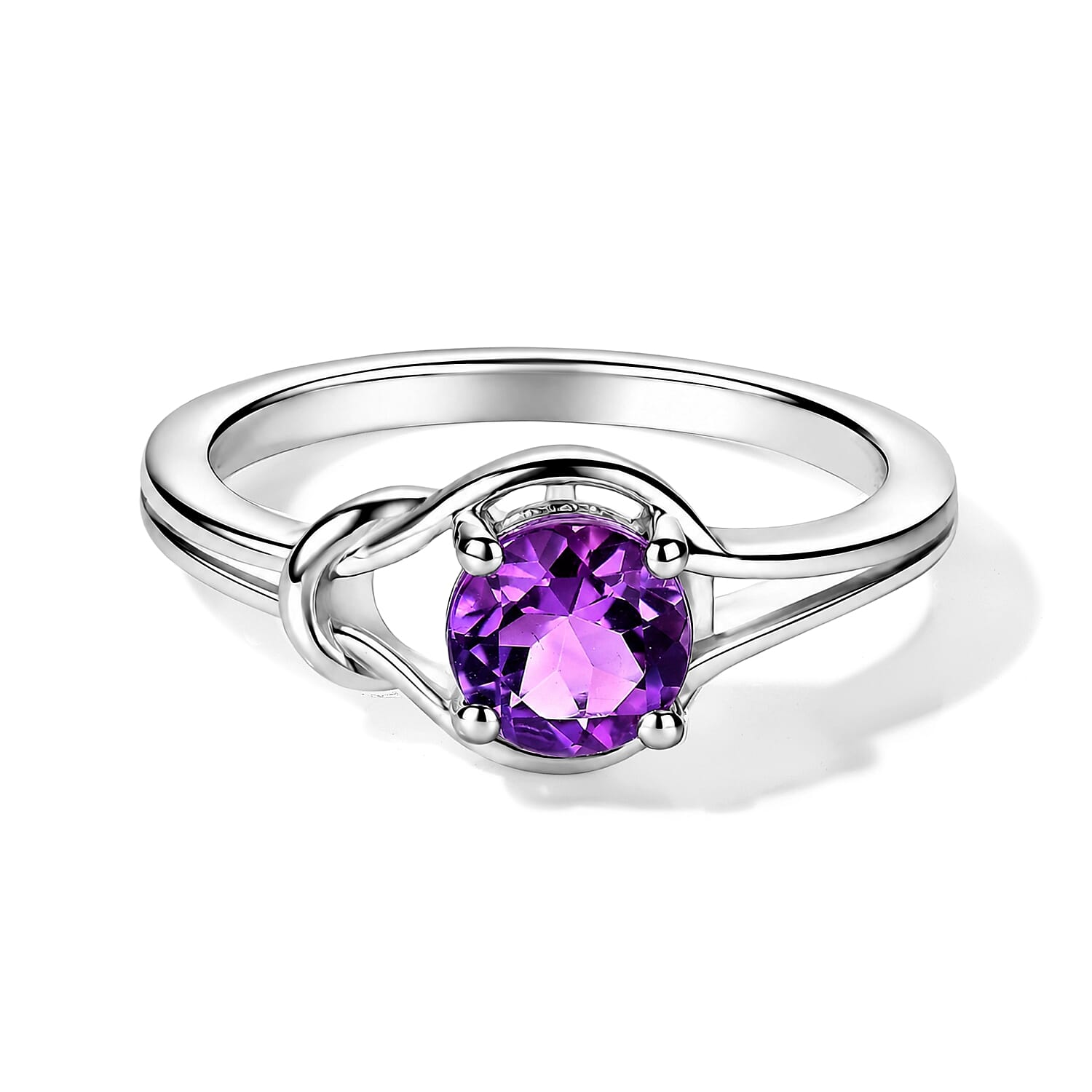 D'Joy Rose De Morocco 0.85 ctw Solitaire Ring in Rhodium Over Sterling Silver (Size 6.0)