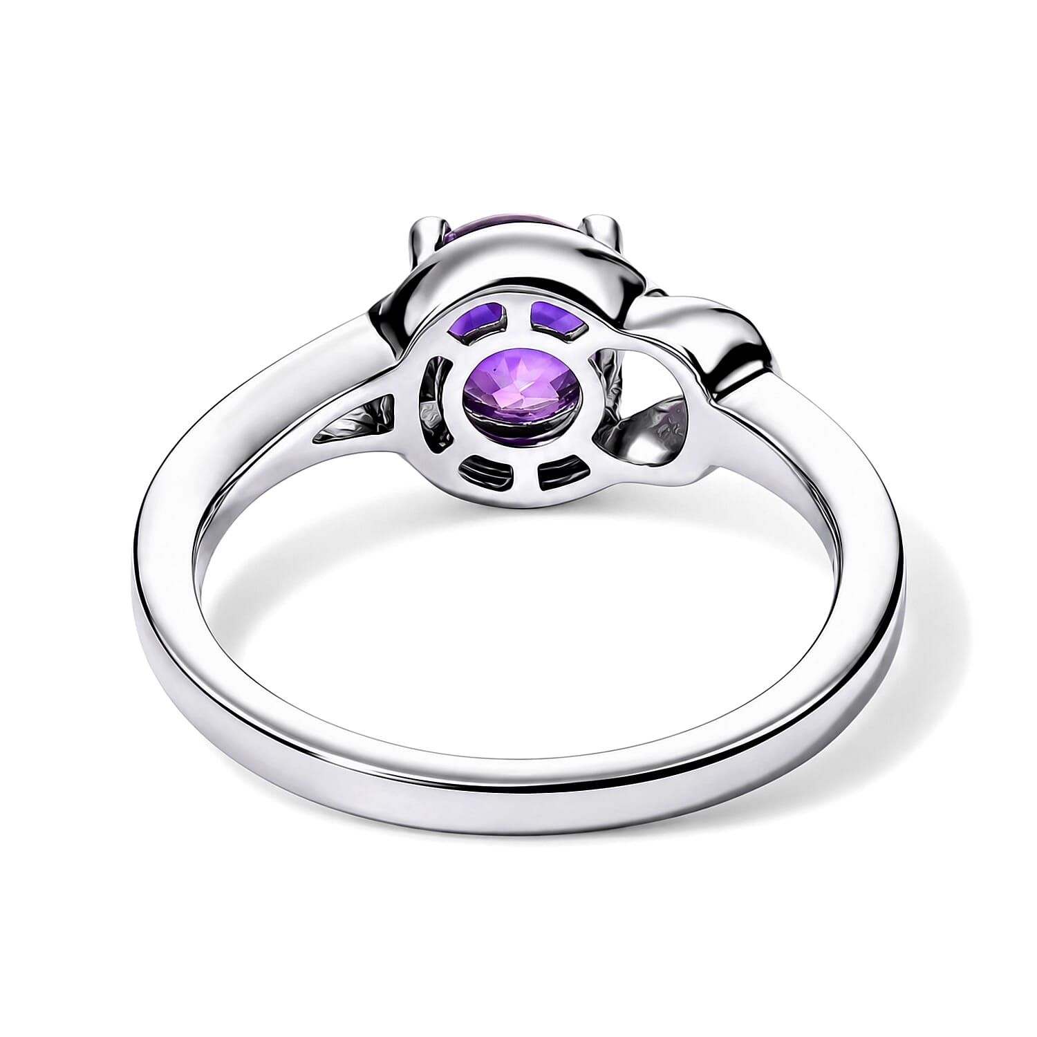 D'Joy Rose De Morocco 0.85 ctw Solitaire Ring in Rhodium Over Sterling Silver (Size 6.0)