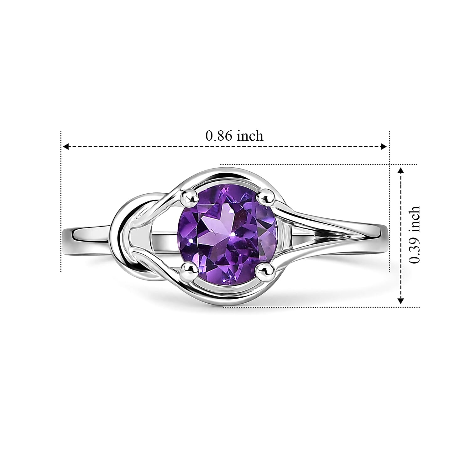 D'Joy Rose De Morocco 0.85 ctw Solitaire Ring in Rhodium Over Sterling Silver (Size 6.0)