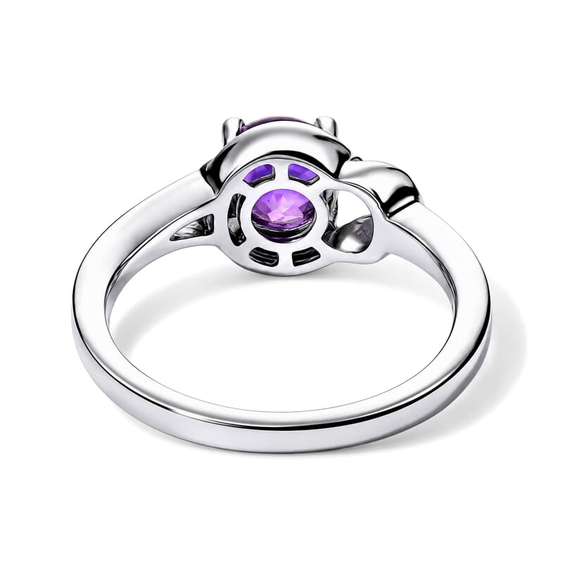 D'Joy Rose De Morocco 0.85 ctw Solitaire Ring in Rhodium Over Sterling Silver (Size 7.0)