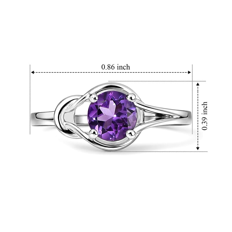 D'Joy Rose De Morocco 0.85 ctw Solitaire Ring in Rhodium Over Sterling Silver (Size 7.0)