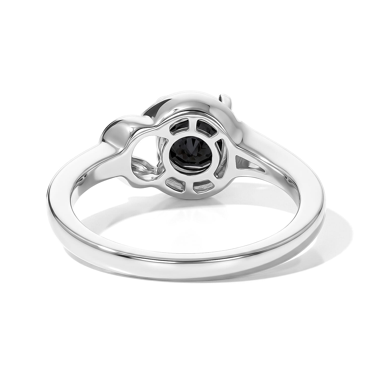 D'Joy Midnight Sapphire 1.35 ctw Solitaire Ring in Rhodium Over Sterling Silver (Size 10.0)