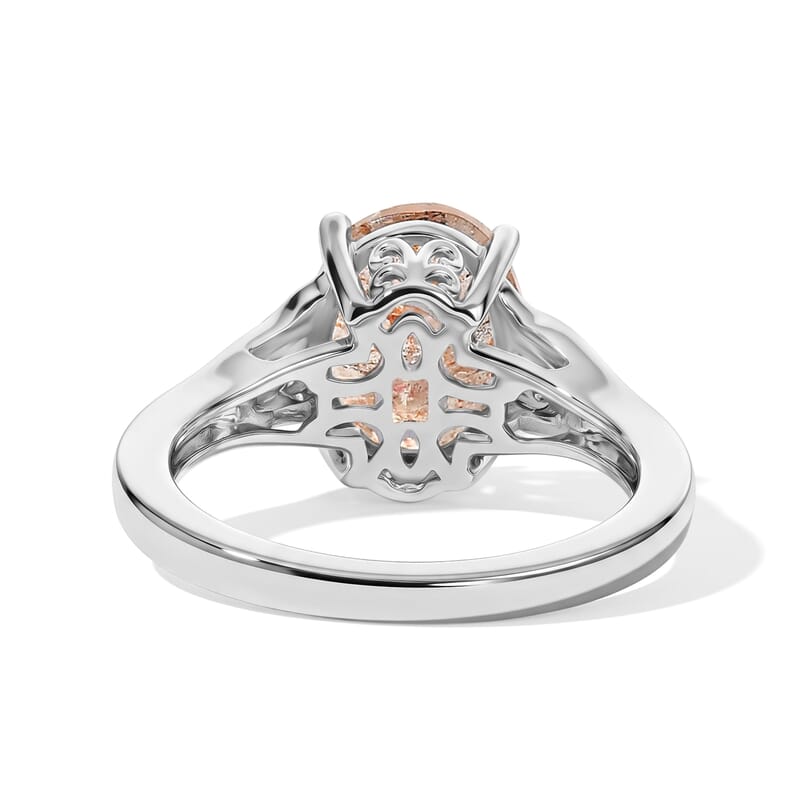 D'Joy Tanzanian Sun Stone and White Zircon 4.65 ctw Ring in Rhodium Over Sterling Silver (Size 8.0)