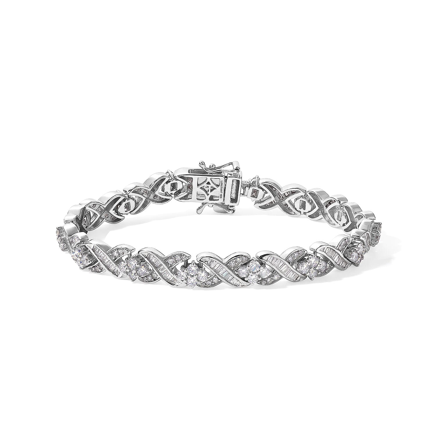 Luxuriant Lab Grown Diamond SI 5.00 ctw Tennis Bracelet in Rhodium Over Sterling Silver (7.25 In)