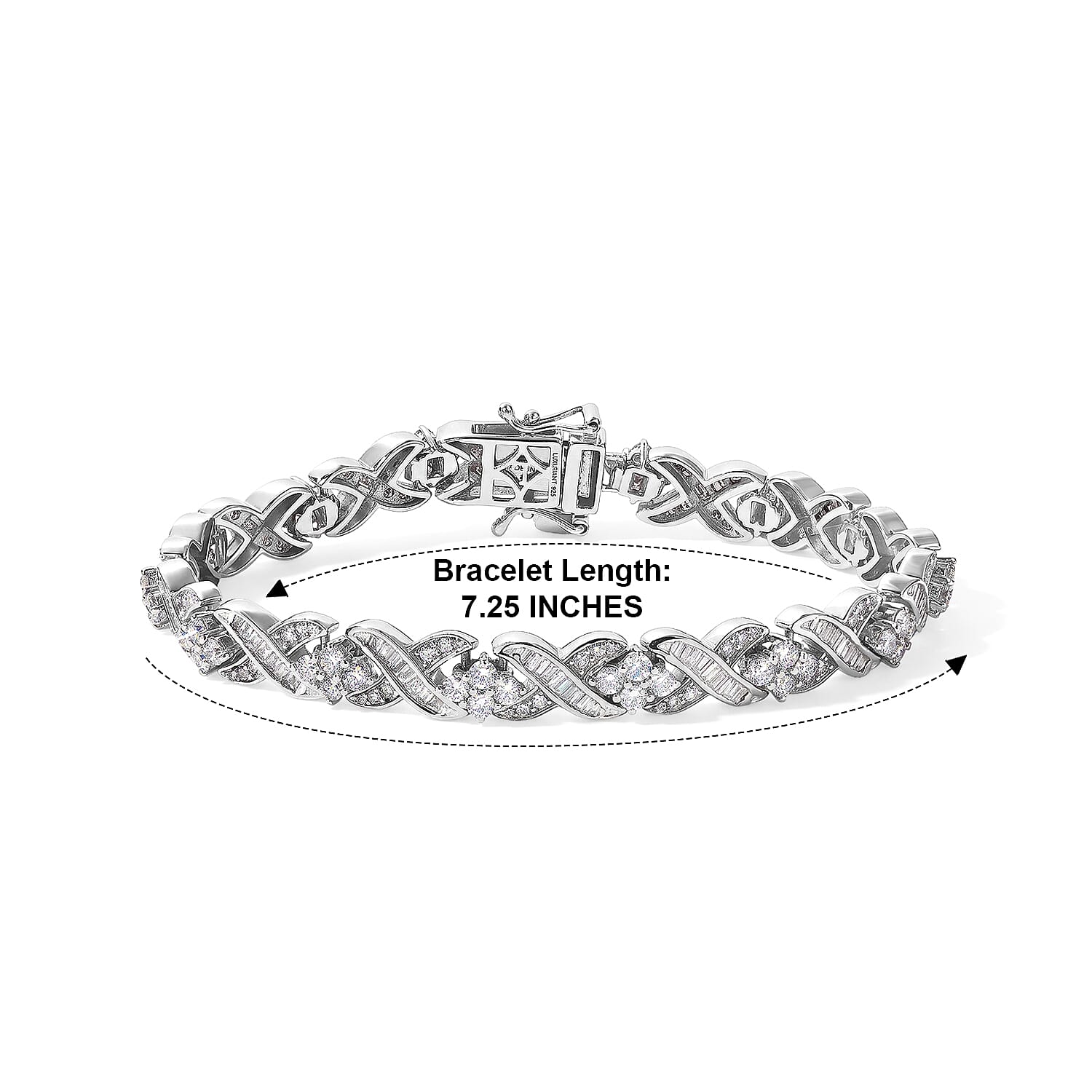 Luxuriant Lab Grown Diamond SI 5.00 ctw Tennis Bracelet in Rhodium Over Sterling Silver (7.25 In)