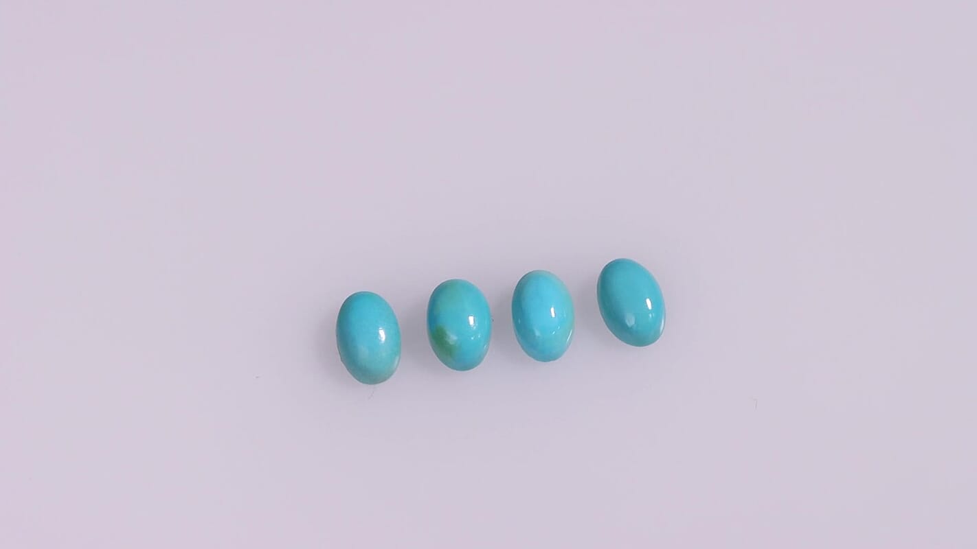 Blue Ridge Turquoise Set of 4 (Ovl 6x4 mm) 1.47 ctw