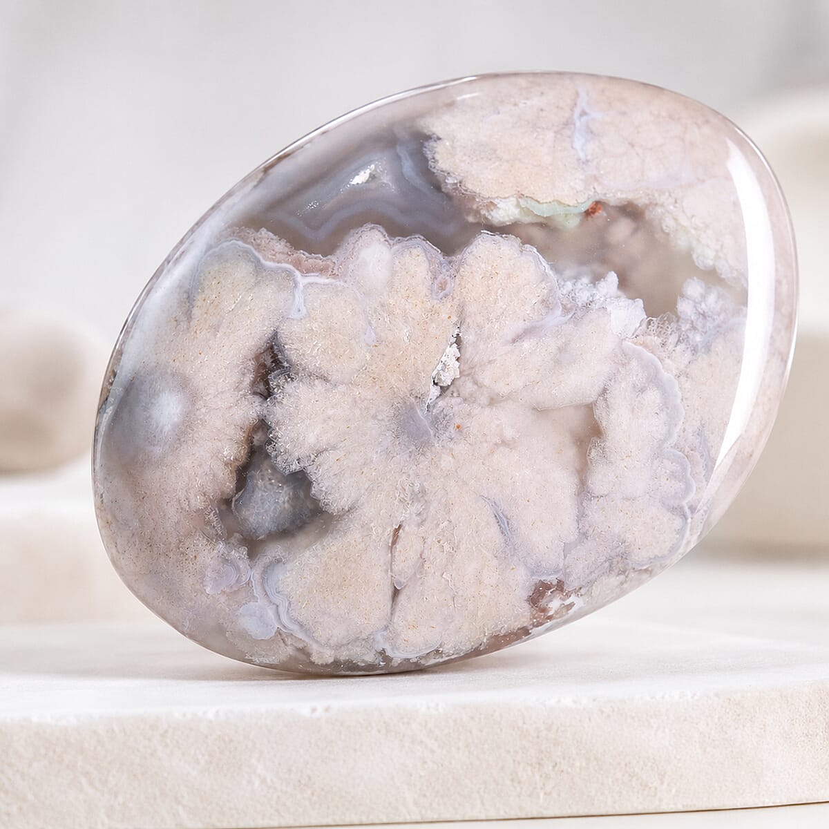 Flower Agate Palm Stone 990ctw