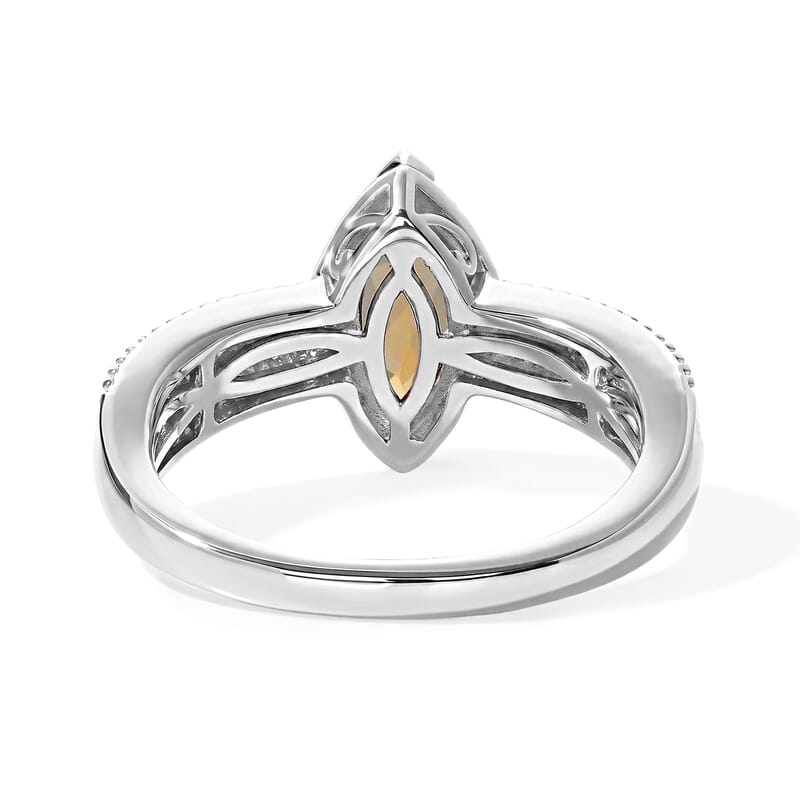 D'Joy Autumn Alexite 1.00 ctw Solitaire Ring in Rhodium Over Sterling Silver (Size 6.0)