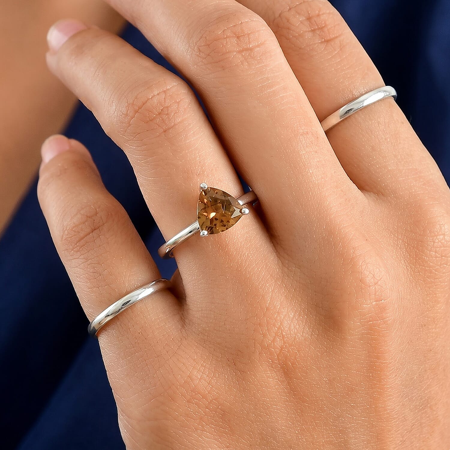 D'Joy Autumn Alexite 1.70 ctw Ring in Rhodium Over Sterling Silver (Size 10.0)