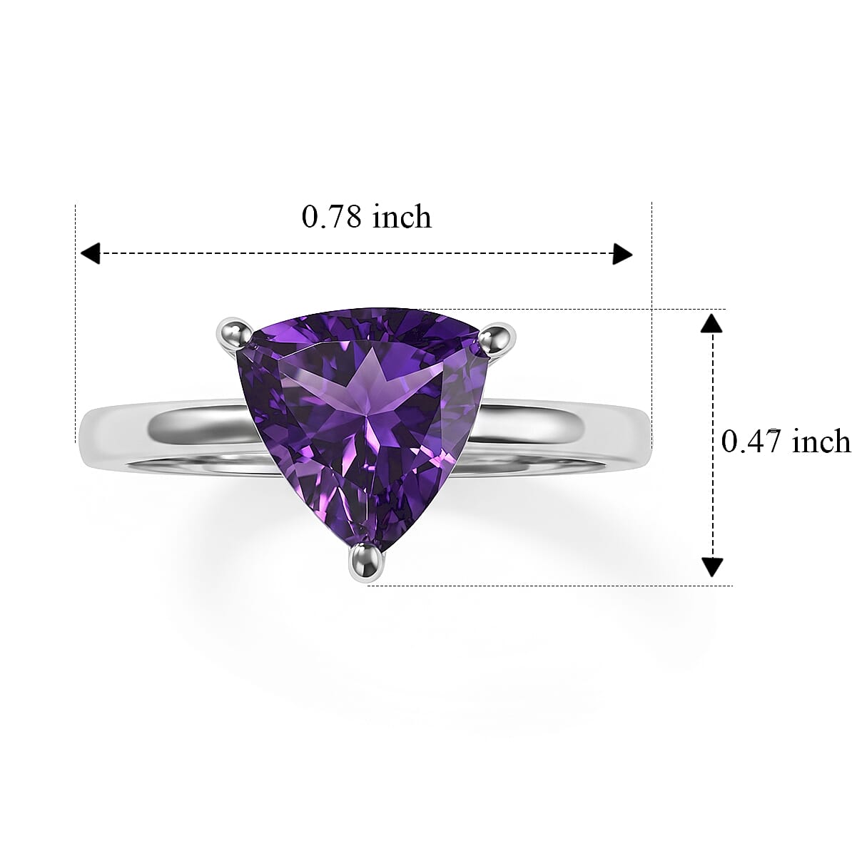 D'Joy Rose De France Amethyst 1.60 ctw Ring in Rhodium Over Sterling Silver (Size 8.0)