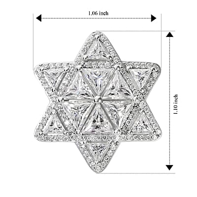 D'Joy Moissanite 6.20 ctw Star of Light Ring in Rhodium Over Sterling Silver (Size 6.0)