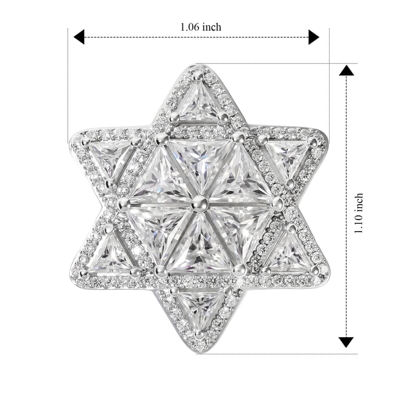 D'Joy Moissanite 6.20 ctw Star of Light Ring in Rhodium Over Sterling Silver (Size 6.0)