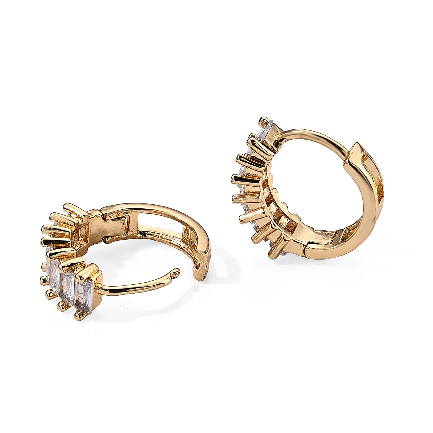 Simulated Diamond Earrings in Silvertone