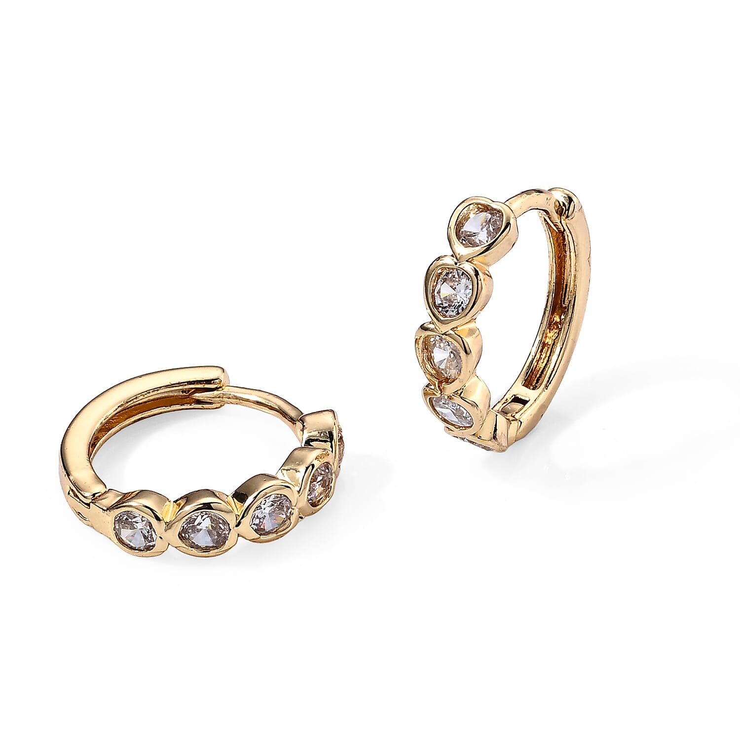 Simulated Diamond Earrings in Silvertone
