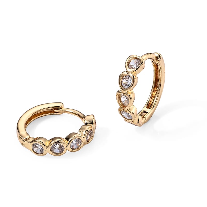 Simulated Diamond Earrings in Silvertone