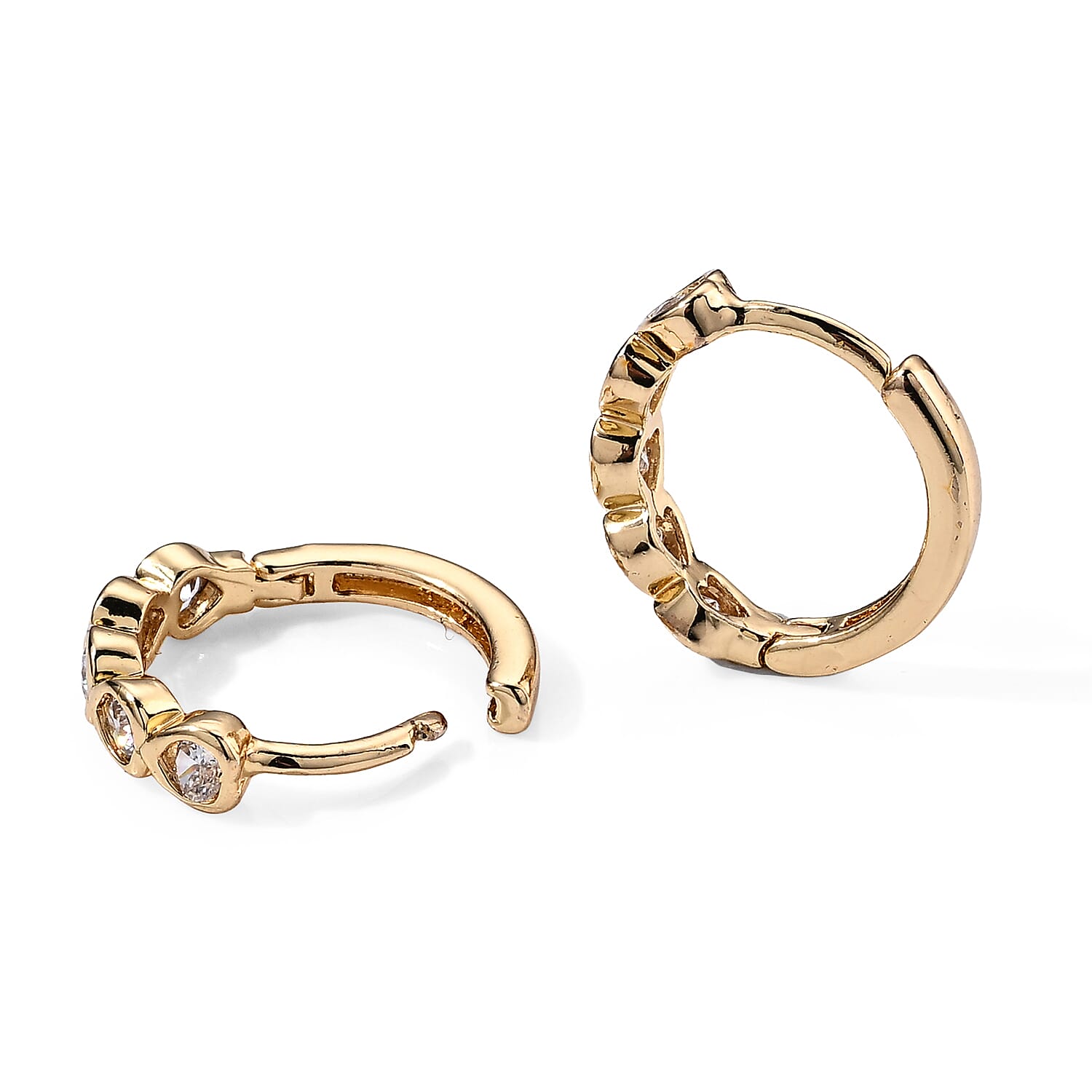 Simulated Diamond Earrings in Silvertone