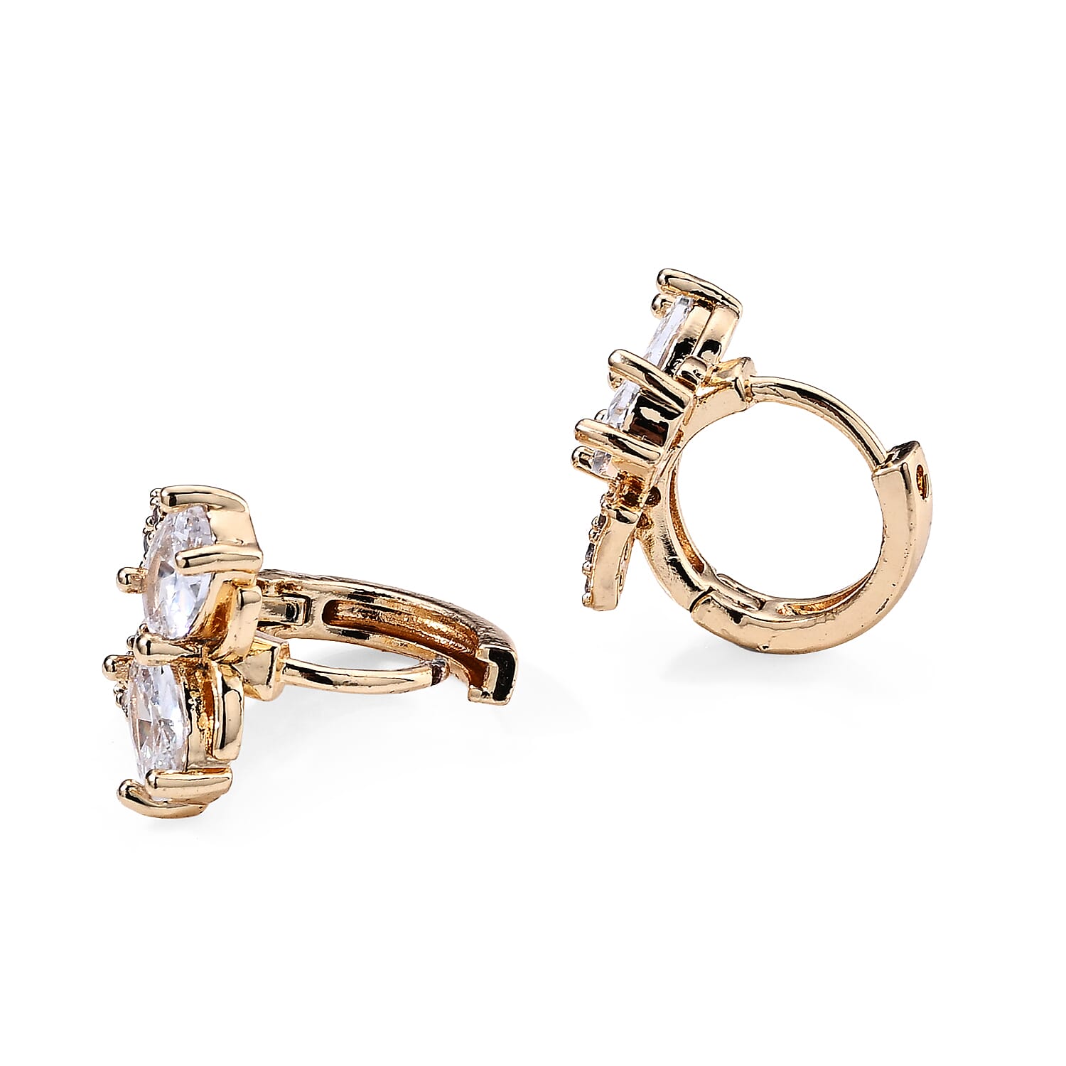 Simulated Diamond Earrings in Silvertone