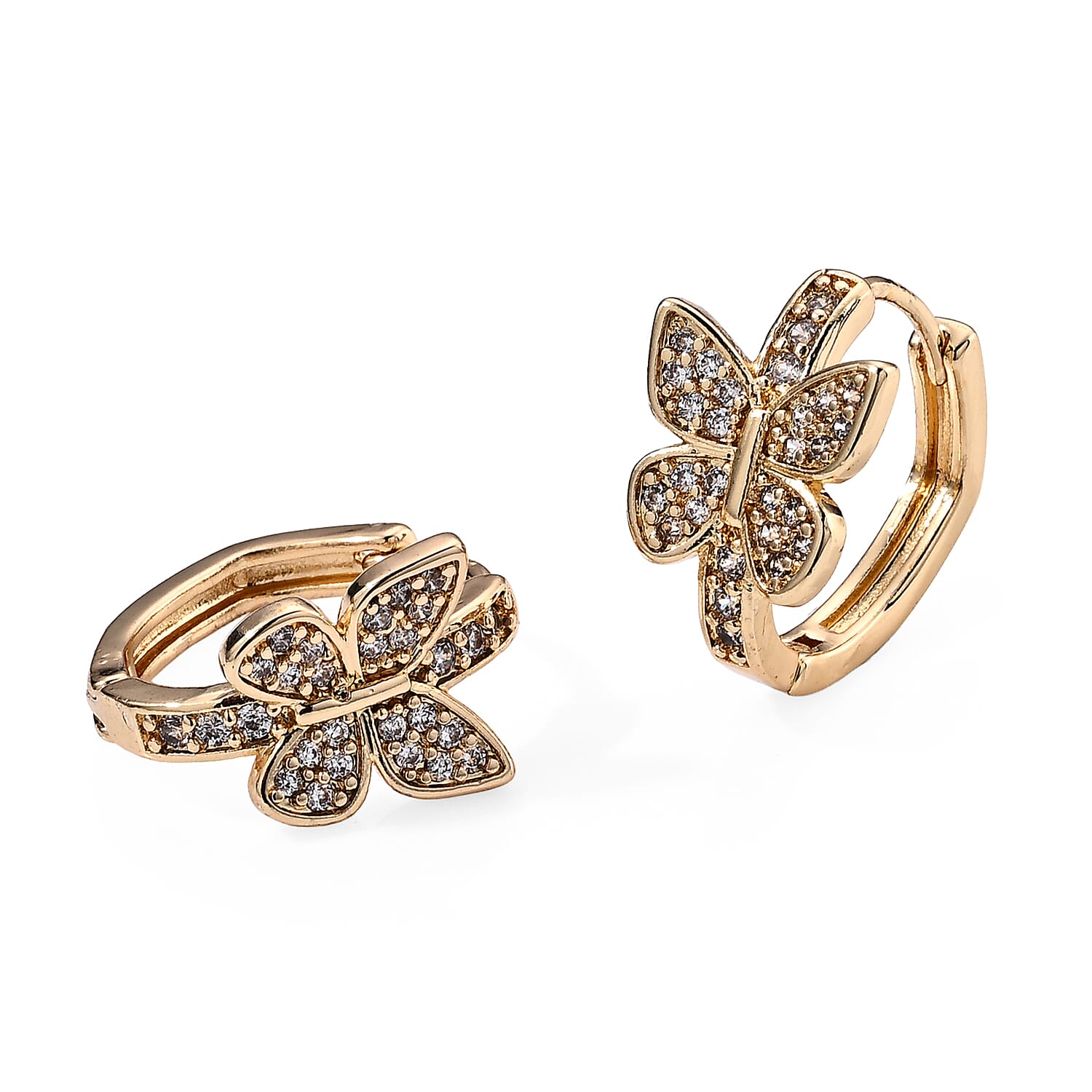 Simulated Diamond Earrings in Silvertone