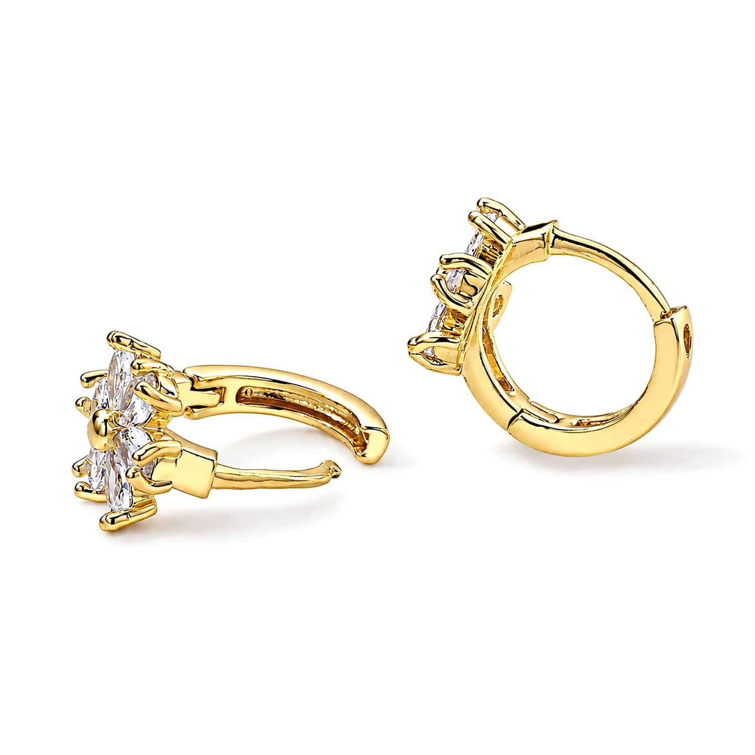 Simulated Diamond Earrings in Silvertone