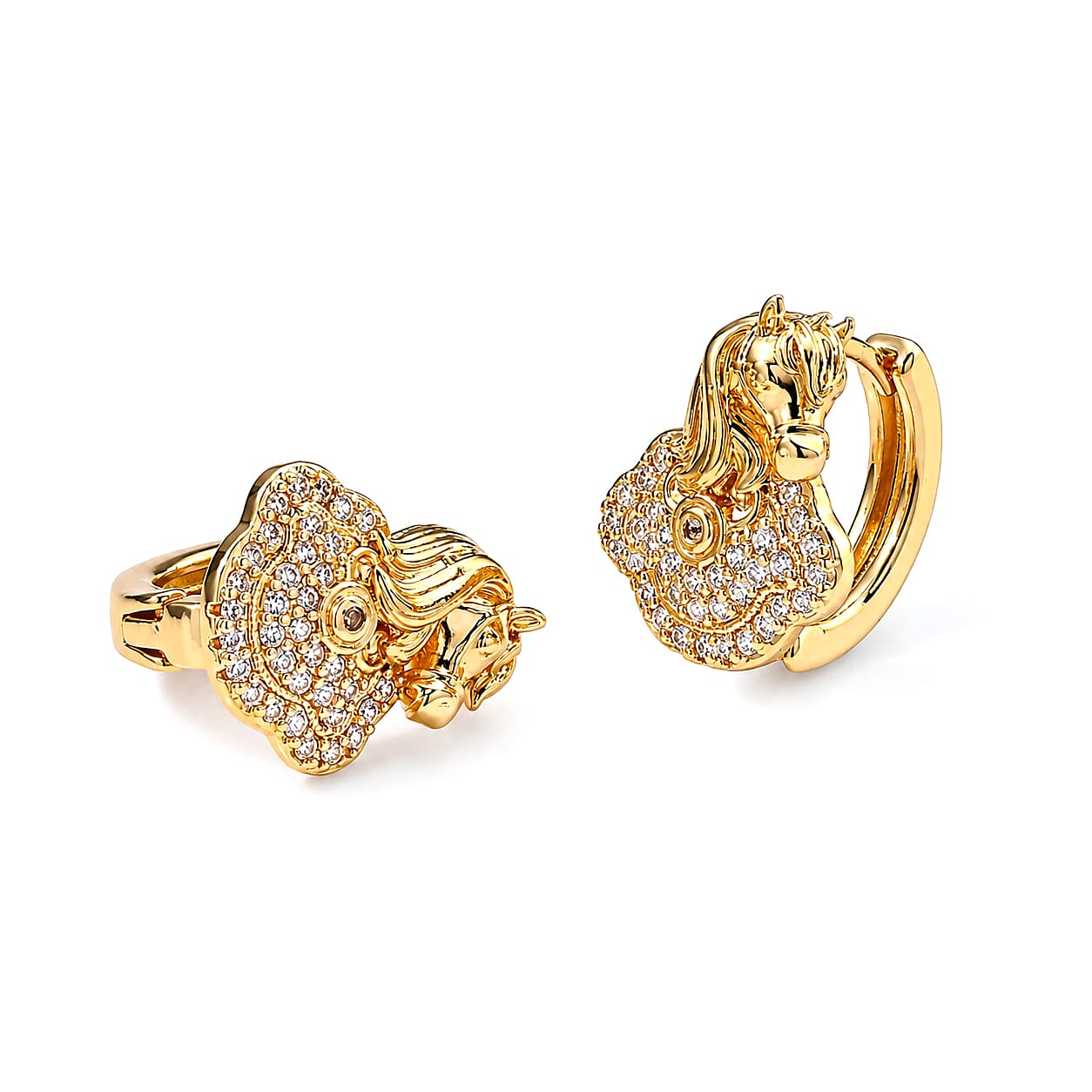 Simulated Diamond Earrings in Silvertone